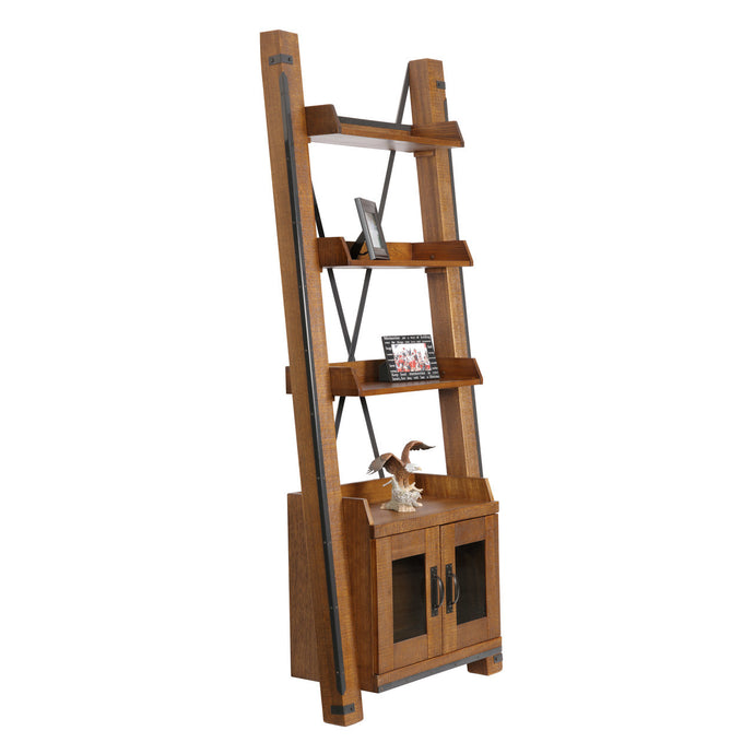 OS Home and Office Furniture Two Door Ladder Bookcase