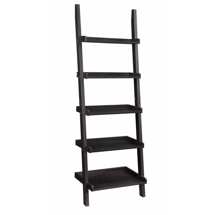 Benzara Sleek Wooden Ladder Bookcase With 5 Shelves