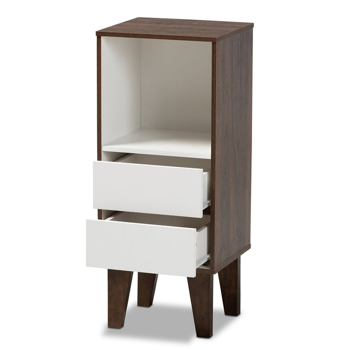 Baxton Studio Senja Modern And Contemporary Wood 2-Drawer Bookcase