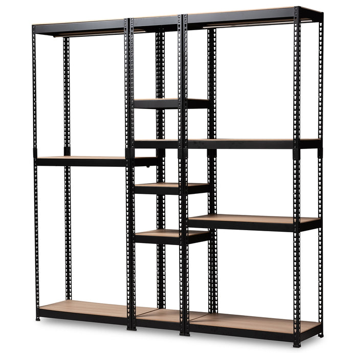Modern And Contemporary Black Metal 10-Shelf Closet Storage Organizer