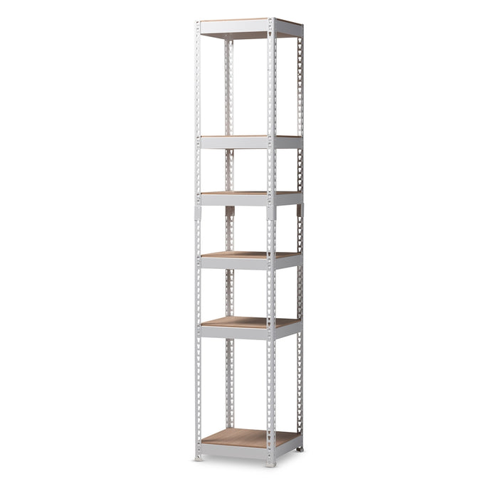 Modern And Contemporary White Metal 5-Shelf Closet Organizer